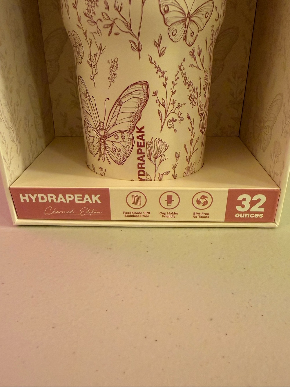 *LIMITED EDITION* HydraPeak Nomad 32 oz Butterfly Charm Travel Tumbler - NIB 🩷 - Picture 7 of 7
